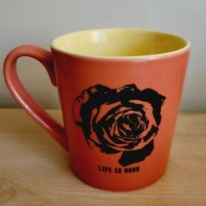 Life Is Good Orange Rose Coffee Mug Cup Do What You Love